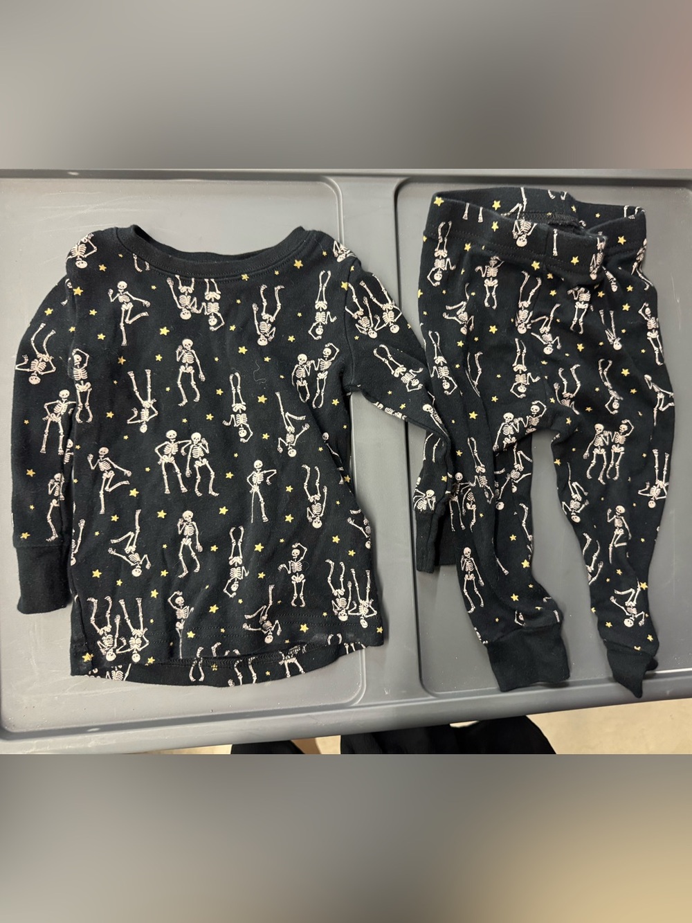 Old Navy Black Skeleton and Star Kids Pajama Set